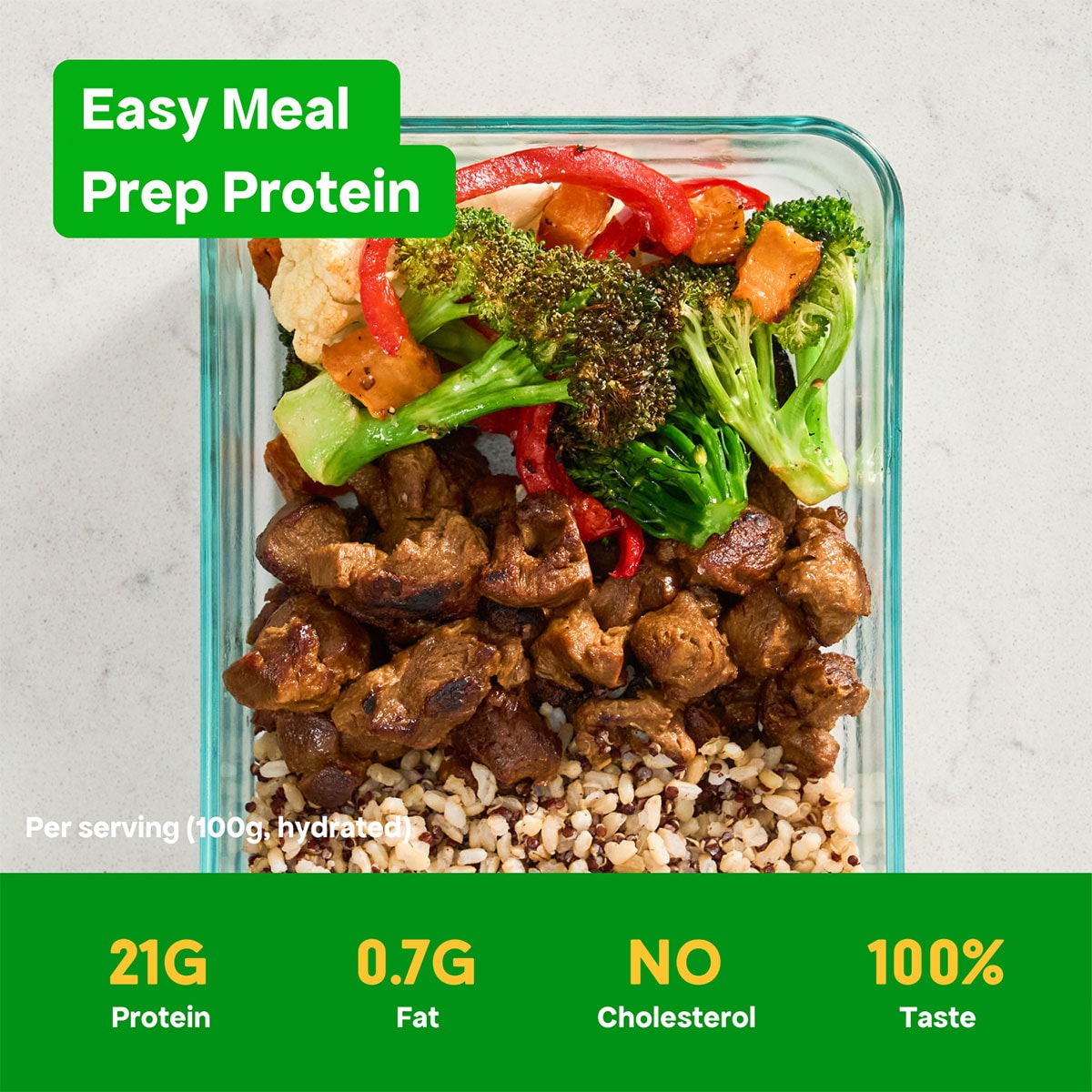 B Strong Plant-Based Lamb Style Diced Meal Prep Protein - 350 g