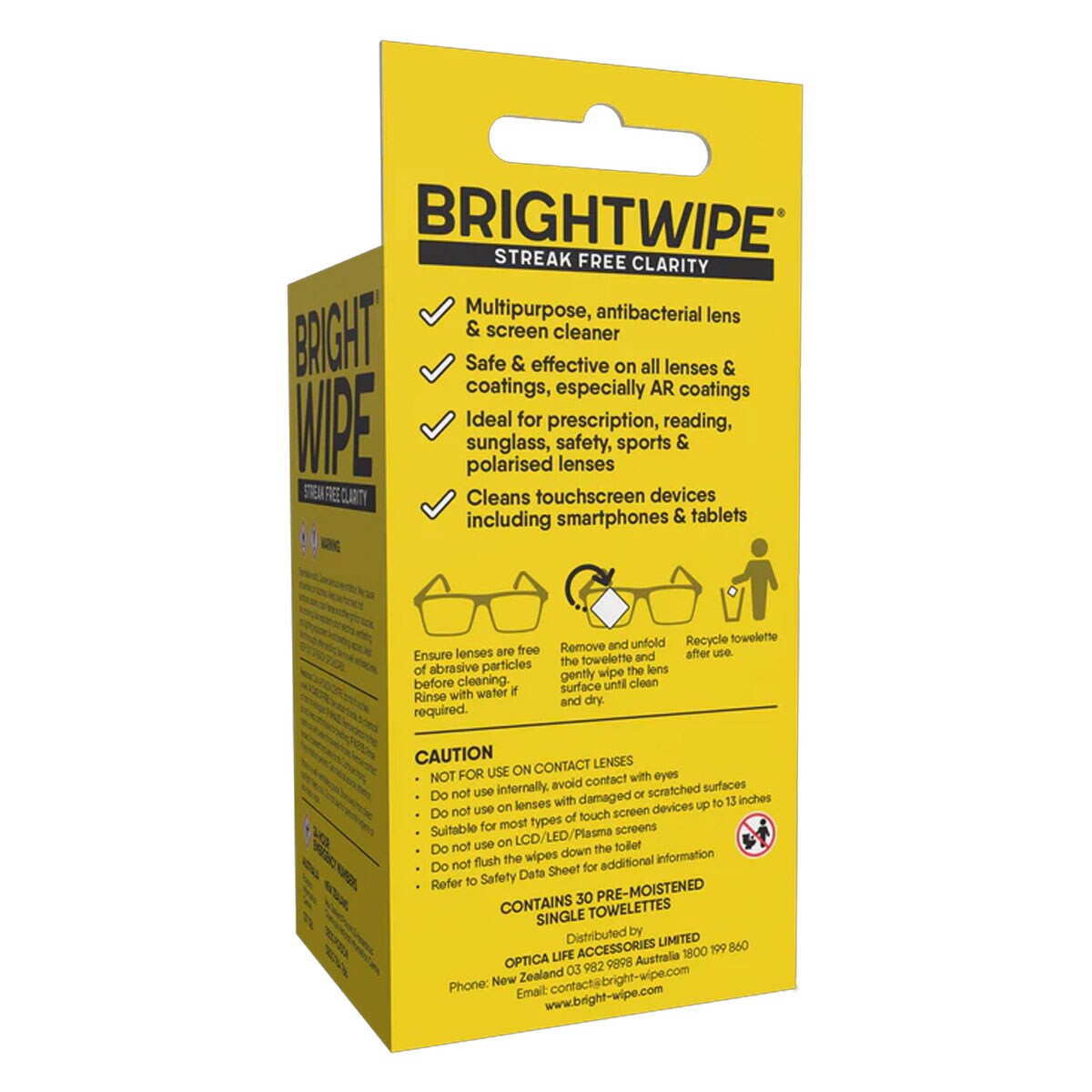 Bright Wipe Lens Wipe 30 Pack