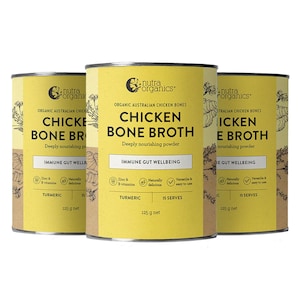 Nutra Organics Chicken Bone Broth Powder Turmeric 125g 3 Pack