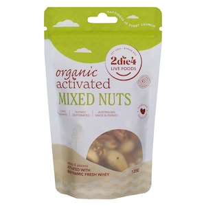 2Die4 Live Foods Organic Activated Mixed Nuts with Fresh Whey 120g