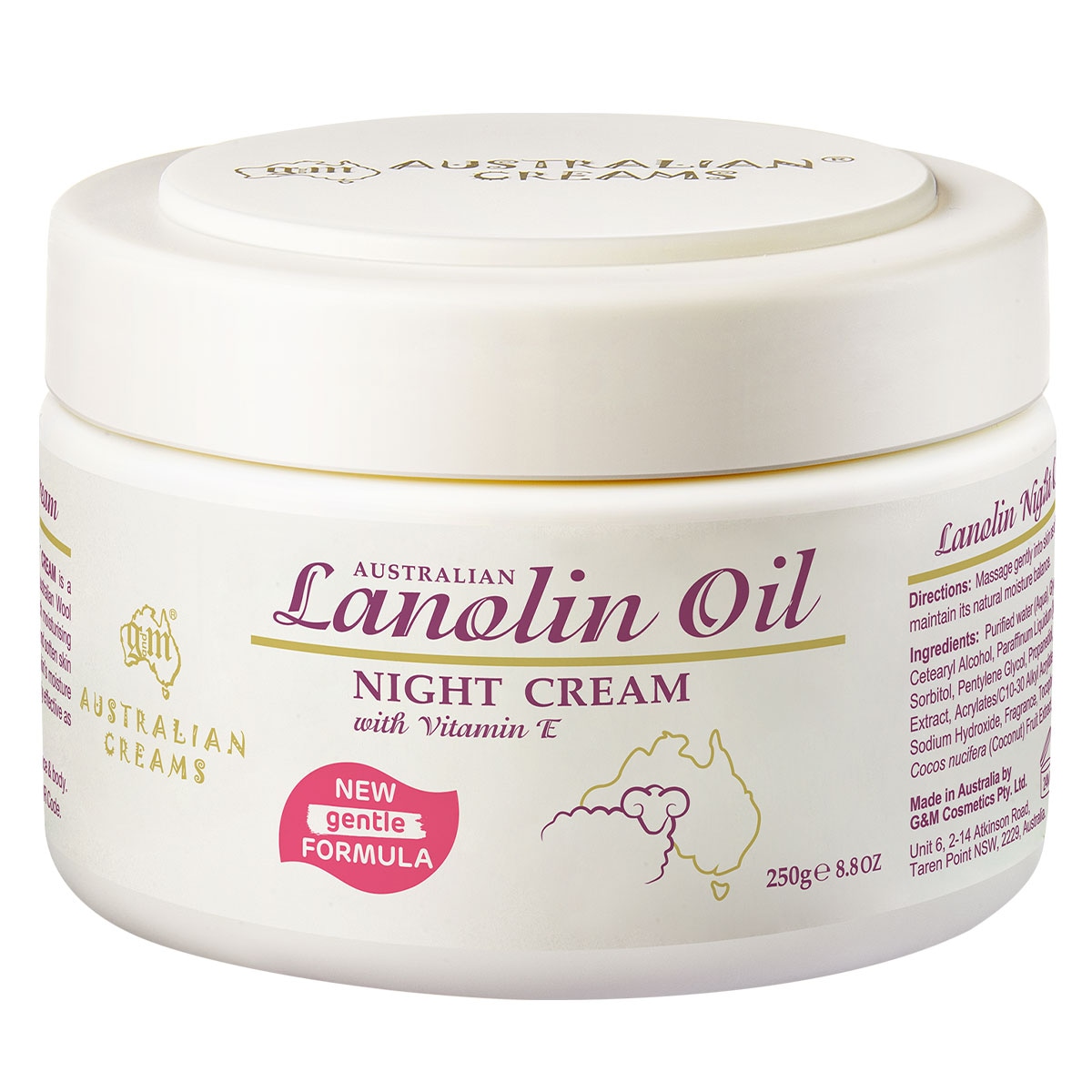 Australian Creams Lanolin Night Cream 250g Healthylife