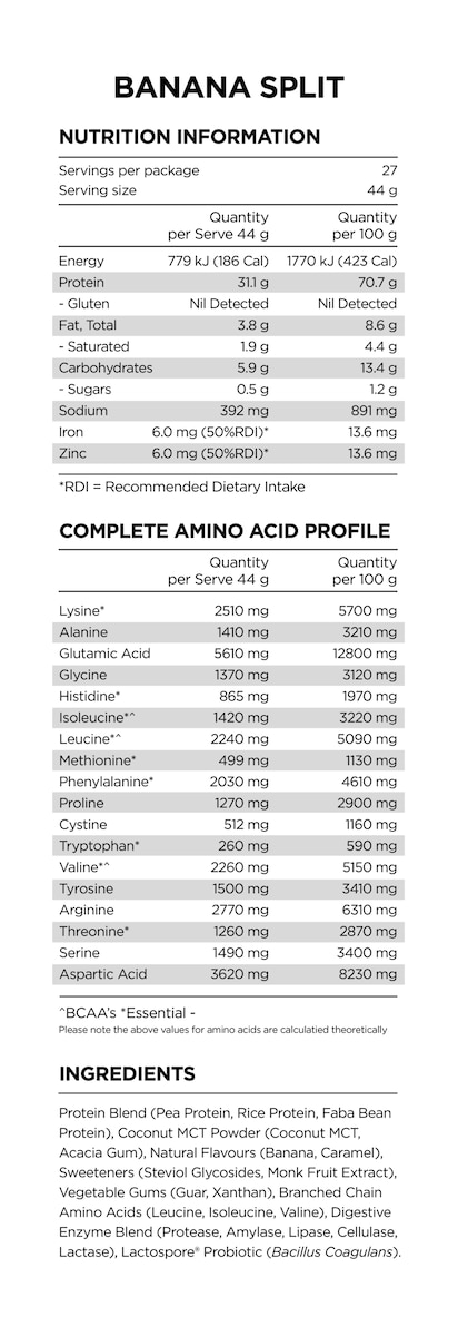 Pranaon Power Plant Protein Banana Split 500g