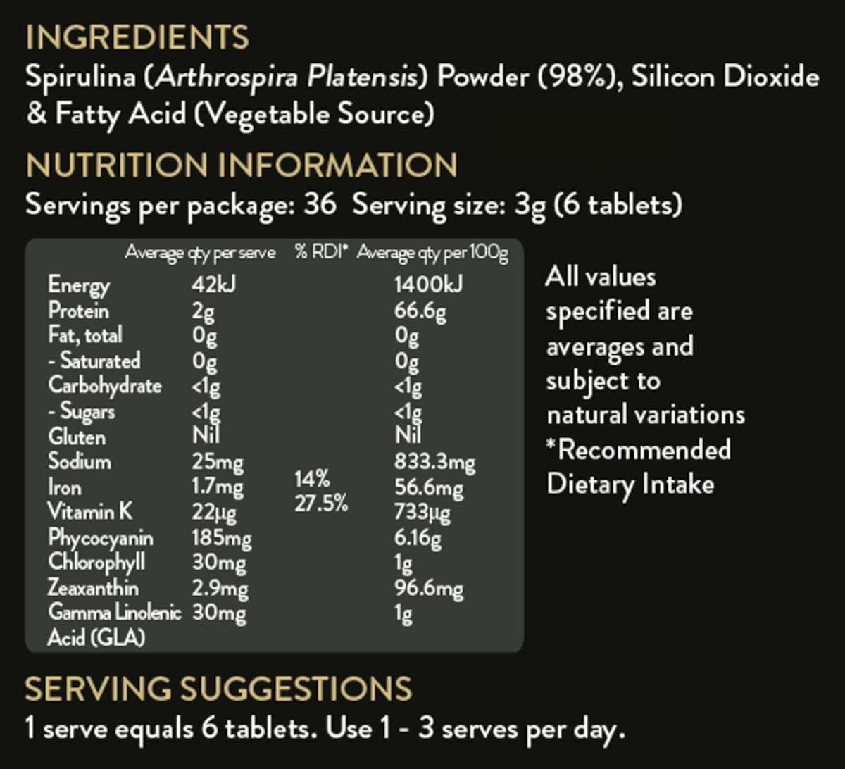 Vitus Spirulina 1100 Tablets