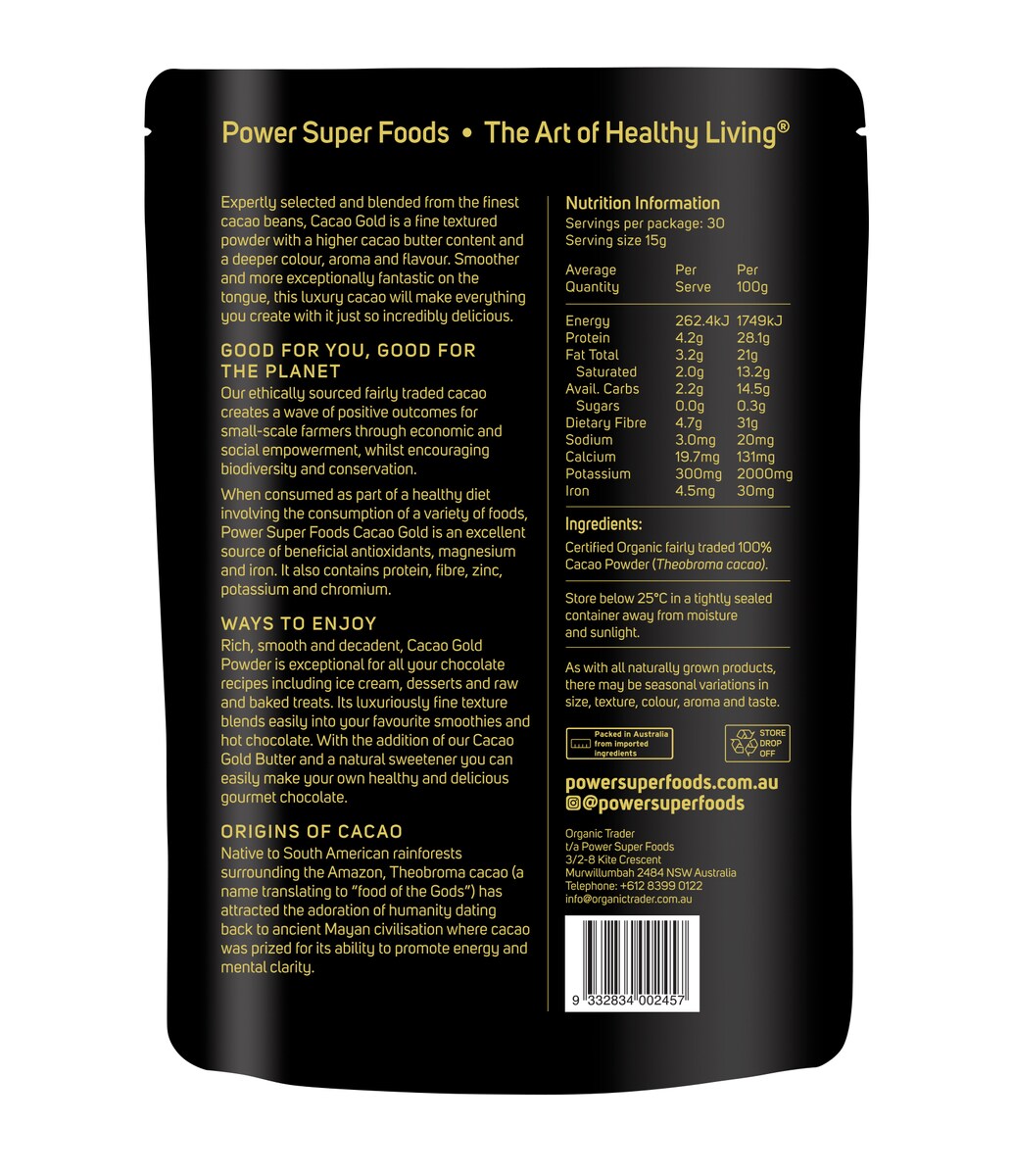 Power Super Foods Cacao GOLD Powder 450g