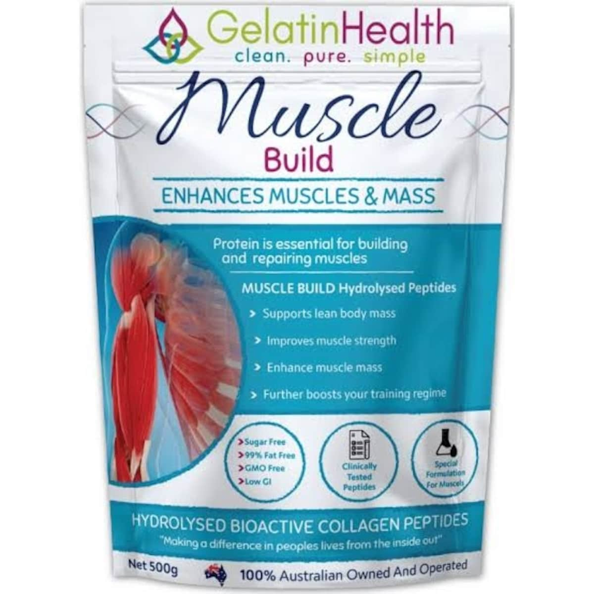 Gelatin Health Muscle Collagen 500g | Healthylife Australia