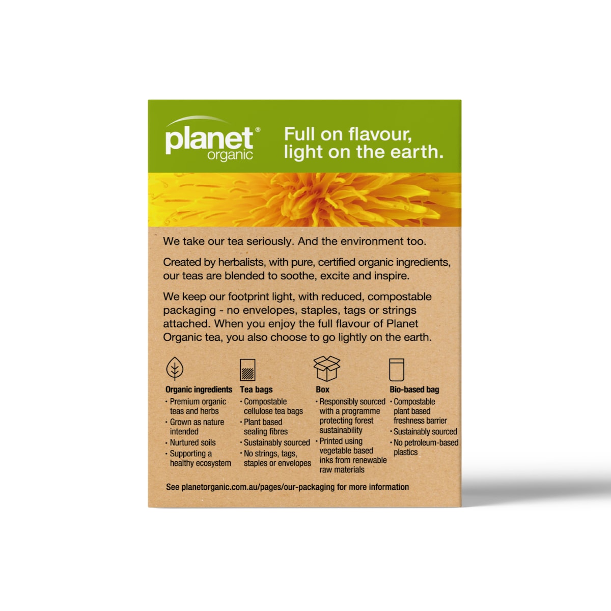 Planet Organic Dandelion Tea 25 Tea Bags