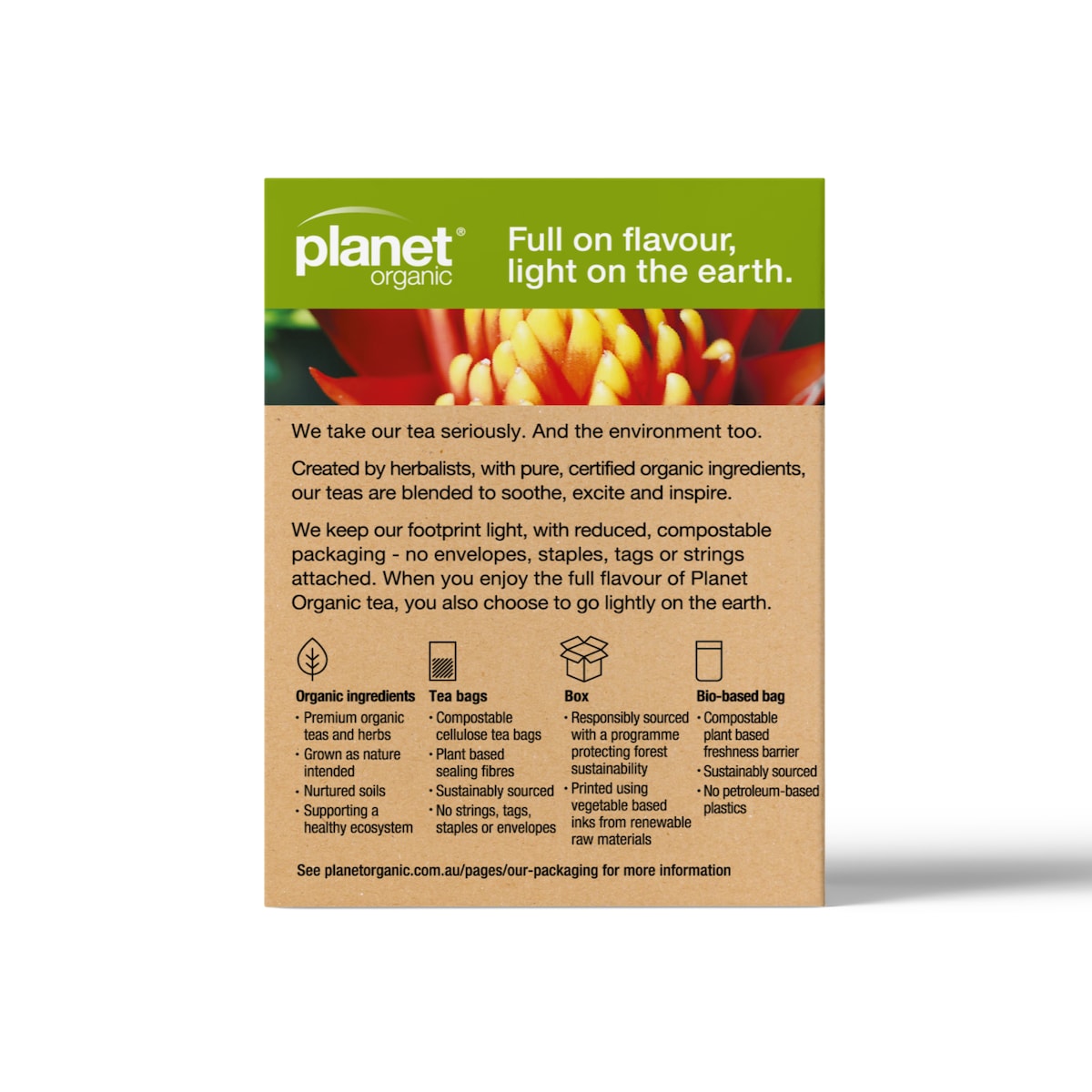 Planet Organic Ginger Herbal Tea 25 Tea Bags