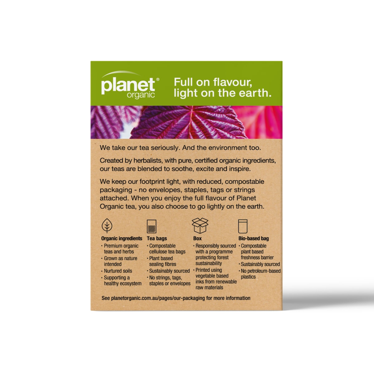 Planet Organic Raspberry Leaf Tea 25 Tea Bags