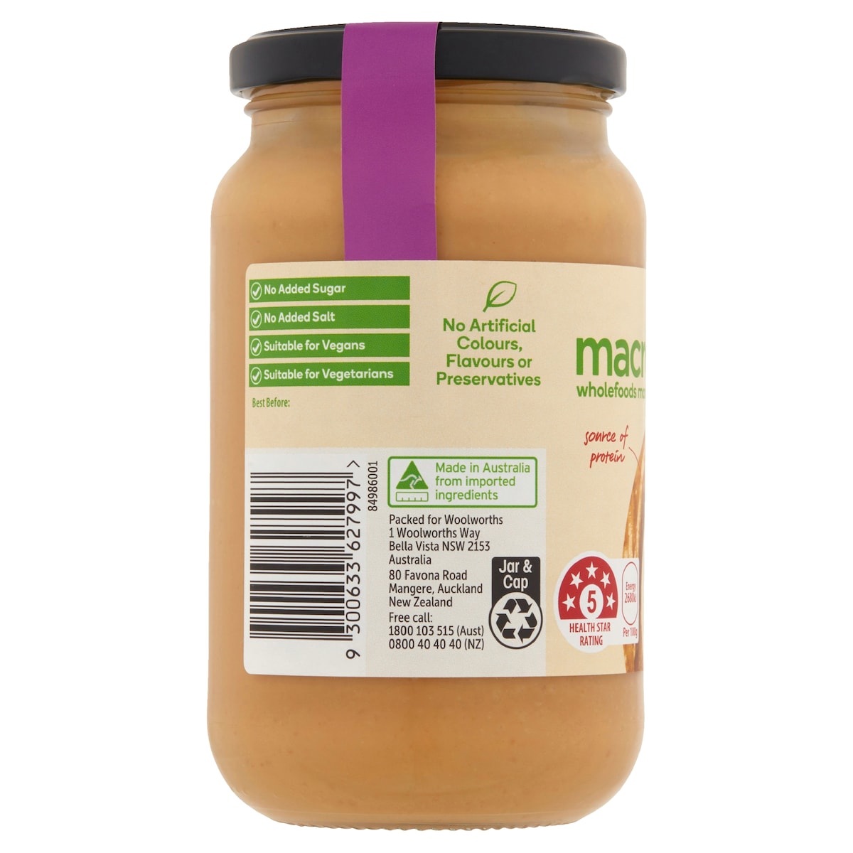 Macro Organic Crunchy Peanut Butter 375g