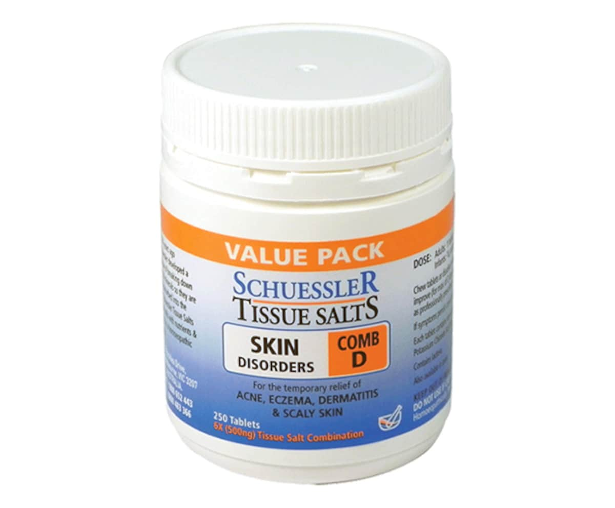 Schuessler Tissue Salts Comb D Skin Disorders 250 Tablets | Healthylife Australia