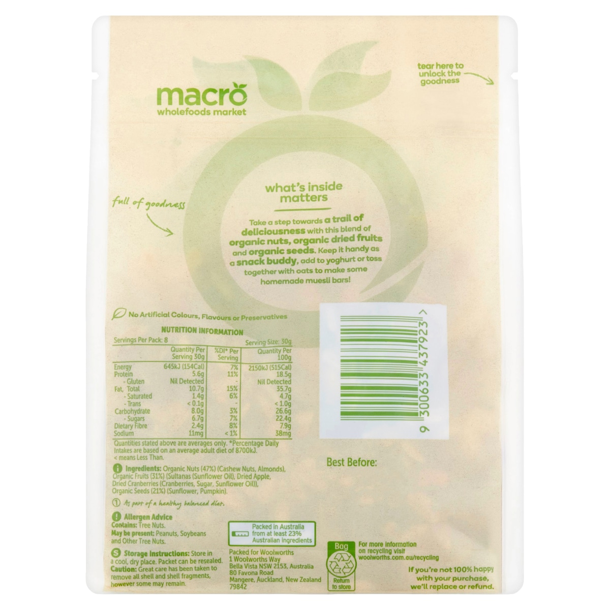 Macro Organic Trail Mix 250g