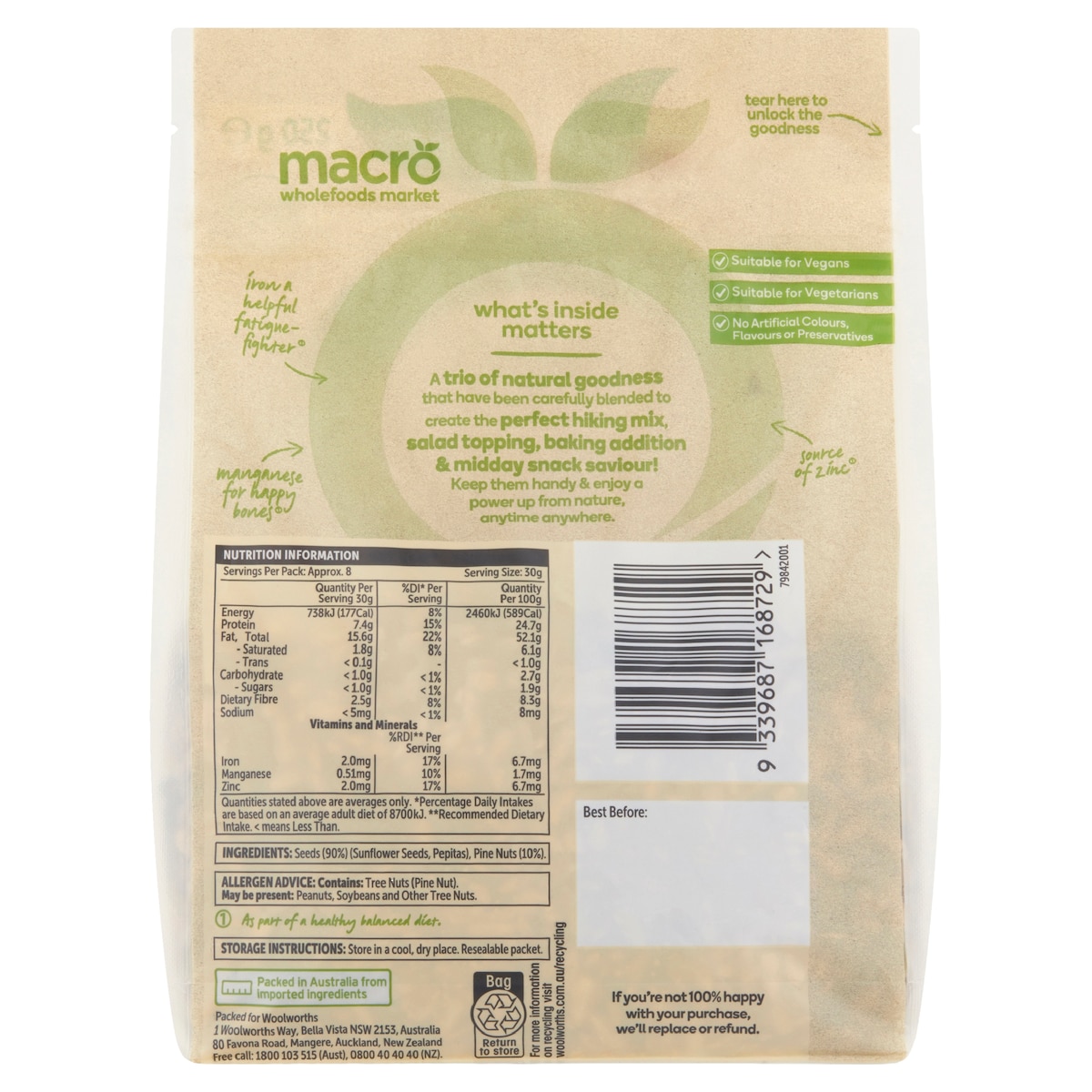 Macro Natural Seed Mix With Pinenuts 250g