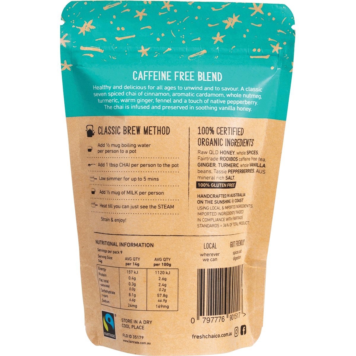 The Fresh Chai Co Caffeine Free Blend 125G