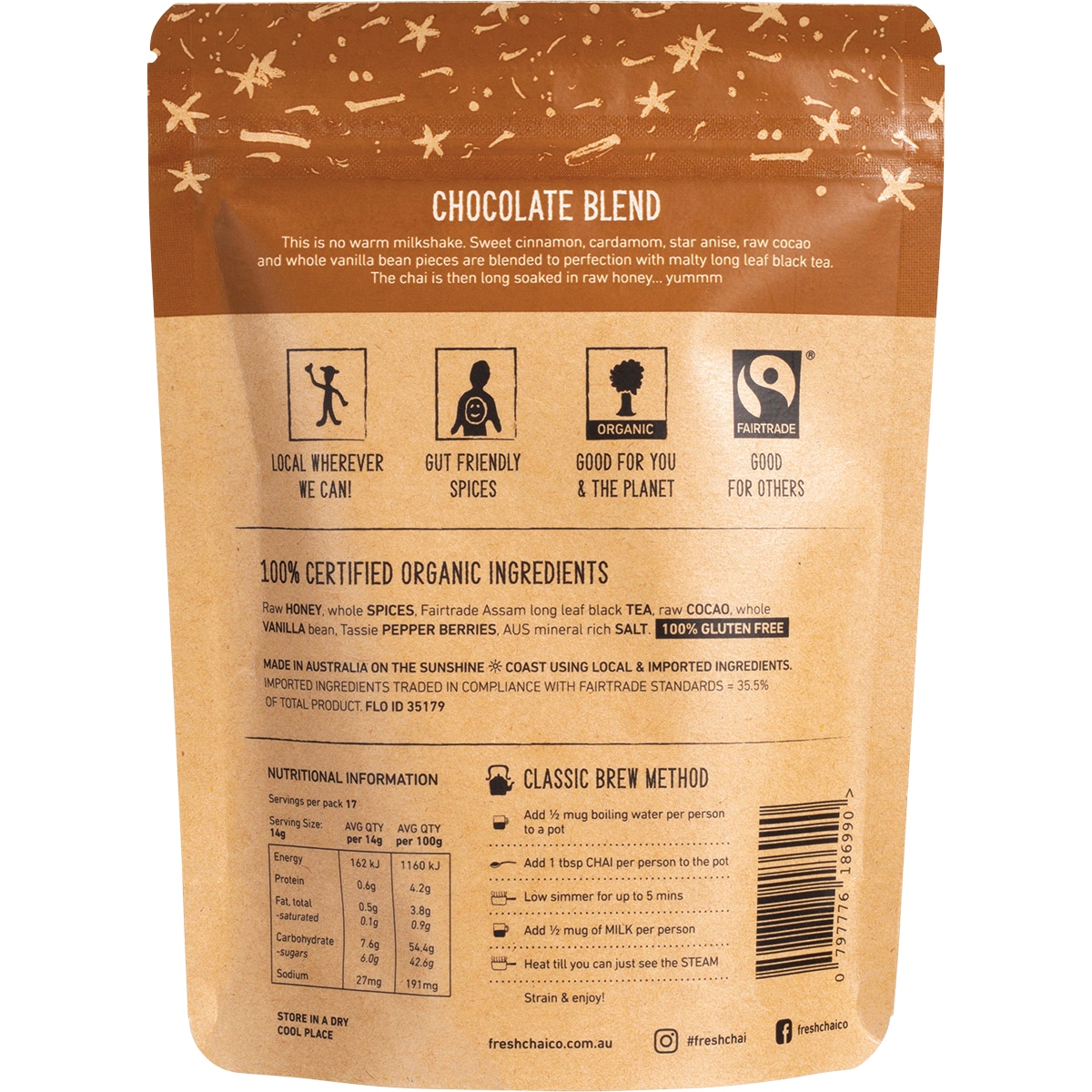 The Fresh Chai Co Chocolate Blend 125G