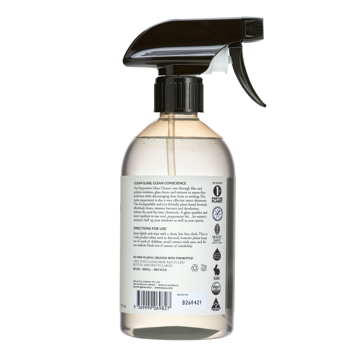 Koala Eco Glass Cleaner Peppermint 500ml