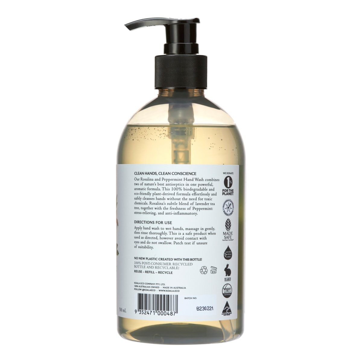 Koala Eco Hand Wash Rosalina & Peppermint 500ml