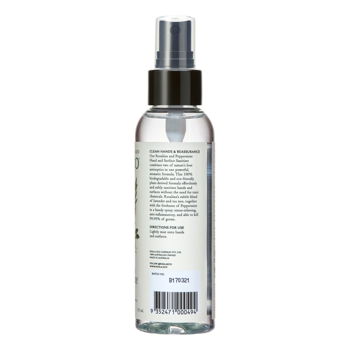 Koala Eco Natural Hand & Surface Spray Rosalina & Peppermint 125ml