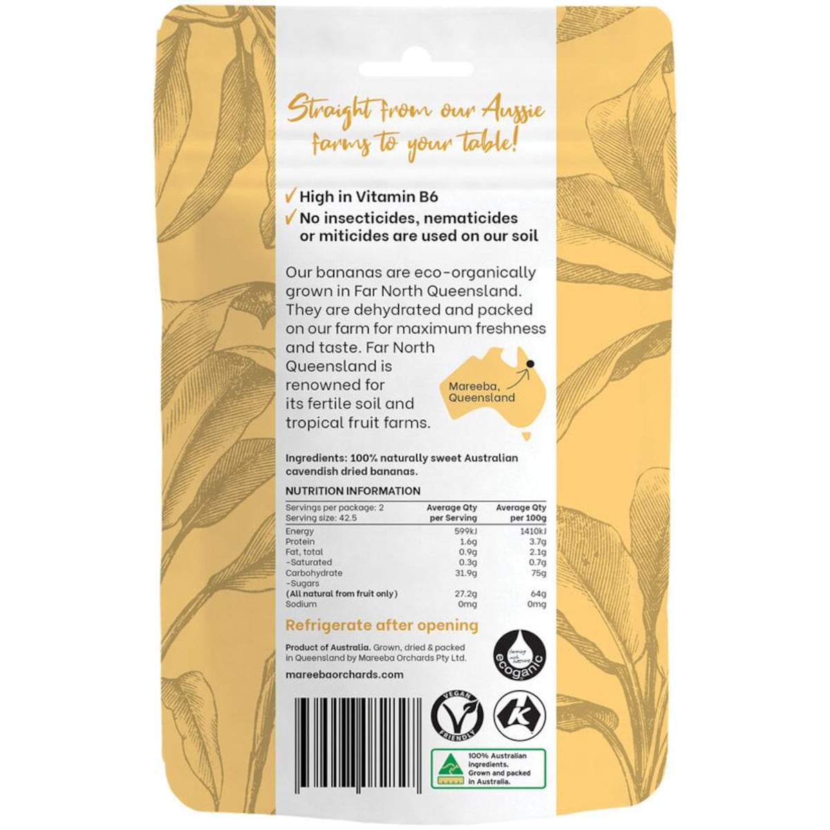 Mareeba Orchards Australian Dried Banana 85g