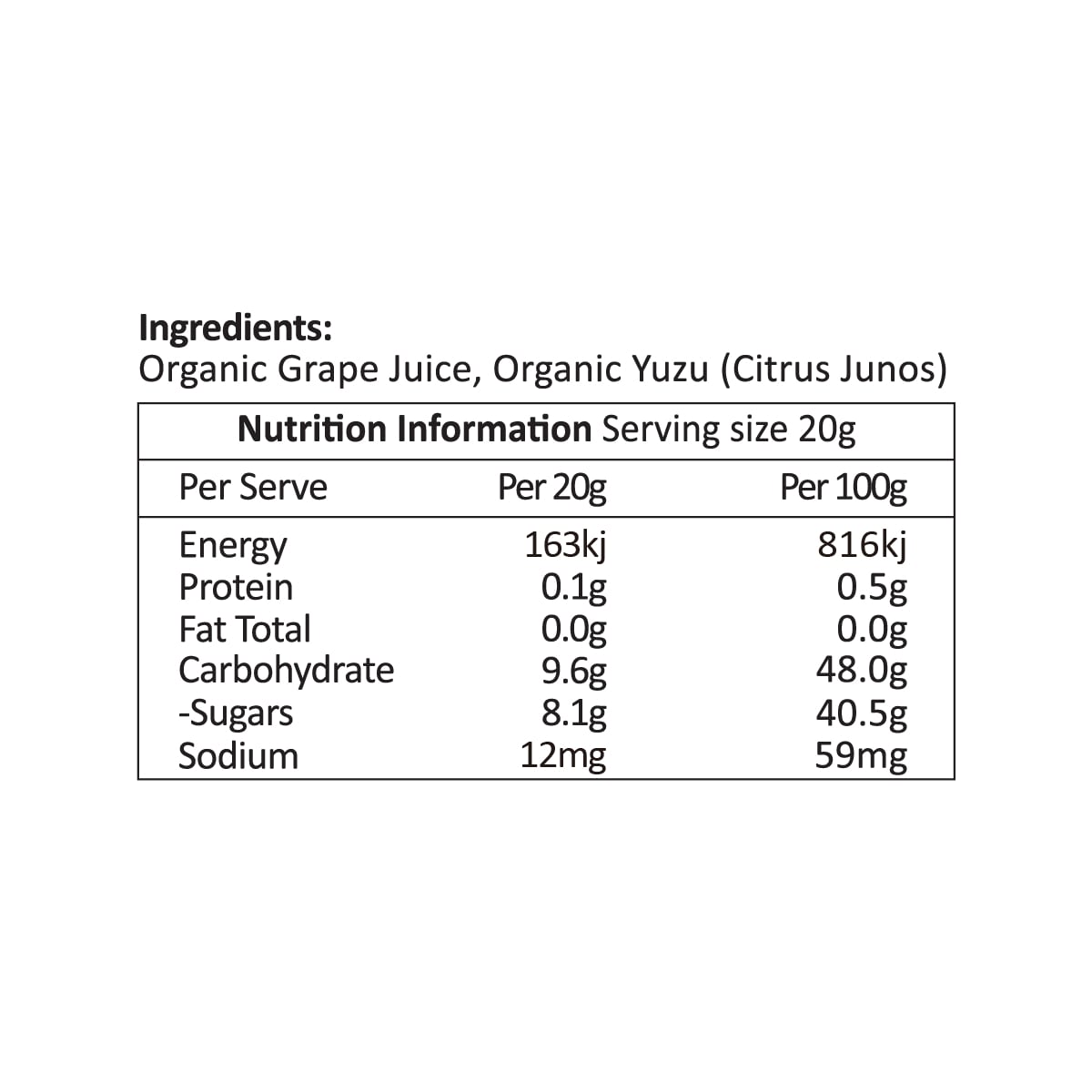 Carwari Organic Yuzu Spread 260g