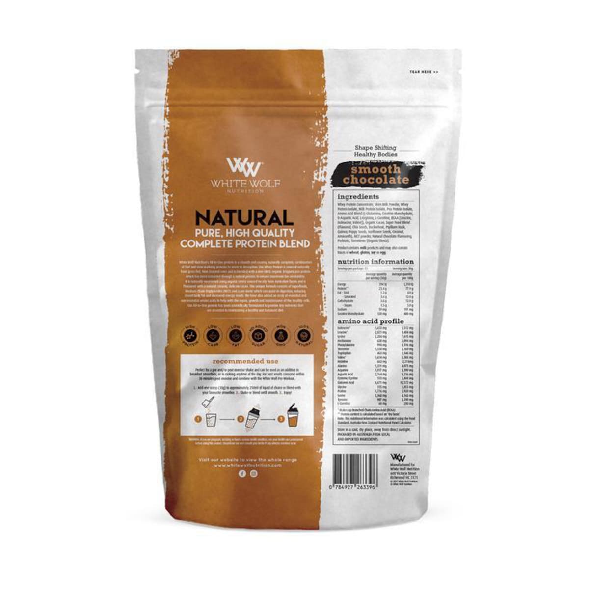 White Wolf Nutrition Vegan Protein With Superfoods Smooth Chocolate 2.25kg