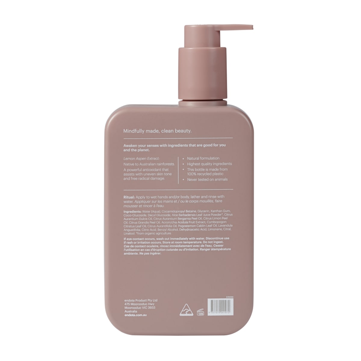 Endota Clean Pink Grapefruit & Lemon Aspen Hand & Body Wash 500ml