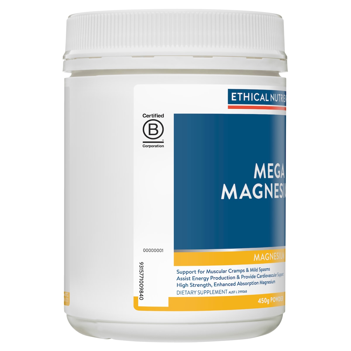 Ethical Nutrients Mega Magnesium Powder Citrus 450g