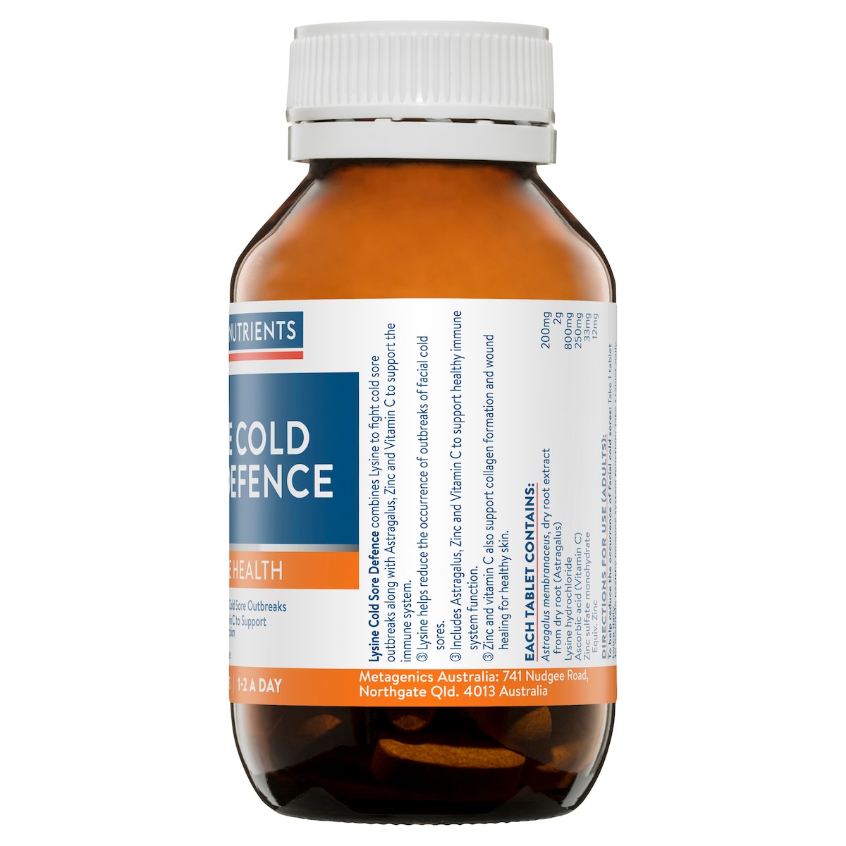 Ethical Nutrients Lysine Cold Sore Defence 60 Tablets