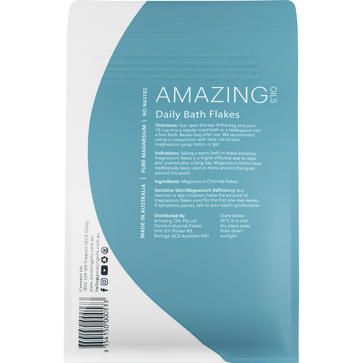 Amazing Oils Daily Magnesium Bath Flakes 800g