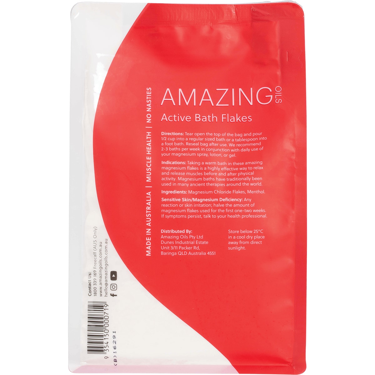 Amazing Oils Magnesium Active Bath Flakes 800g