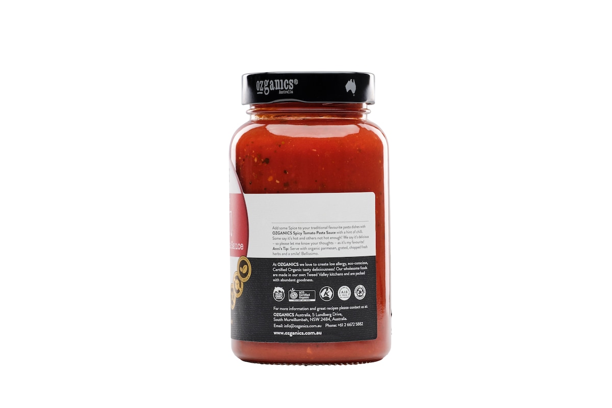 Ozganics Spicy Tomato Pasta Sauce 500g