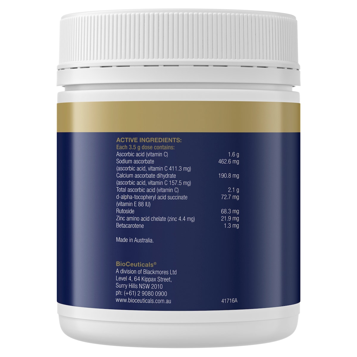 Bioceuticals Ultra Potent-C Powder Orange Flavour 500g