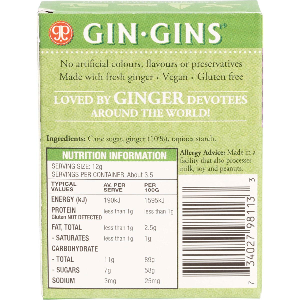 The Ginger People Gin Gins Original Ginger Chews 42g