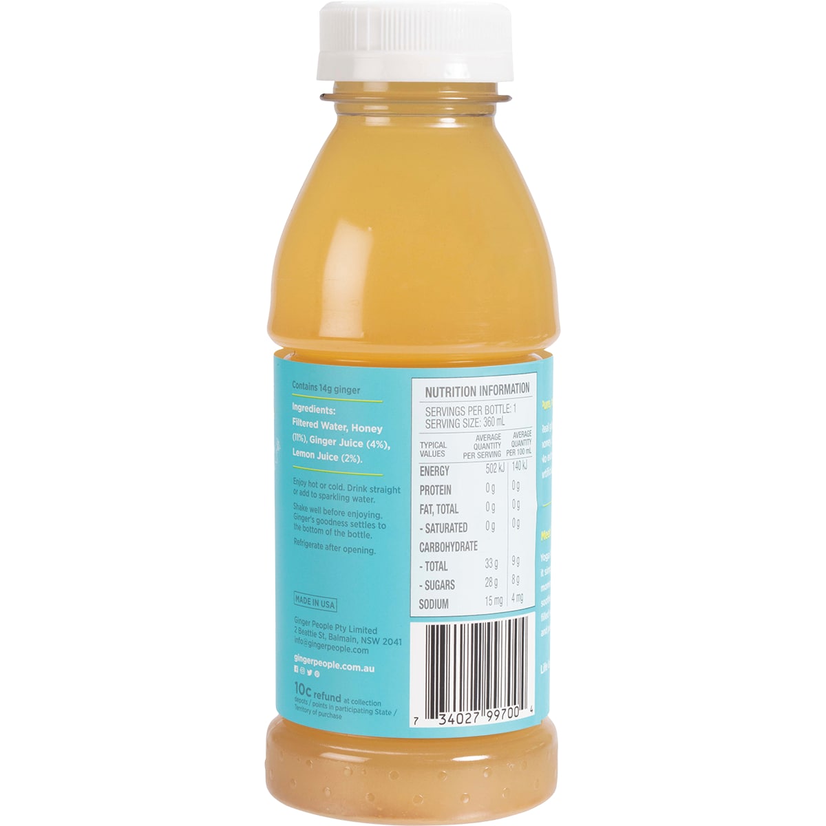 The Ginger People Gingerade Drink Lemon & Honey 360ml