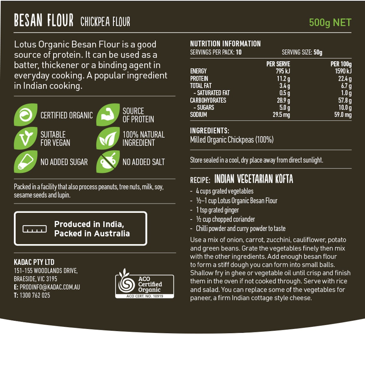 Lotus Organic Besan Flour 500g