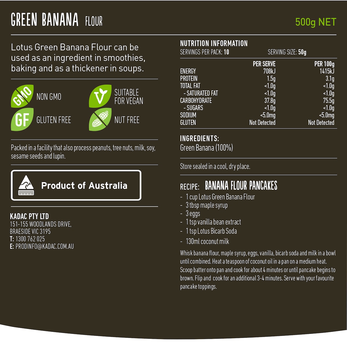 Lotus Green Banana Flour 500g