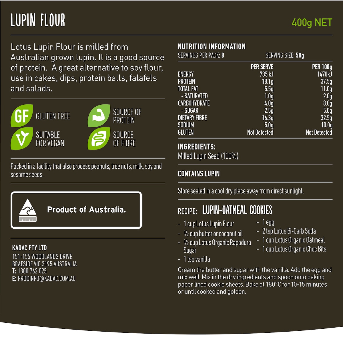 Lotus Lupin Flour 400g