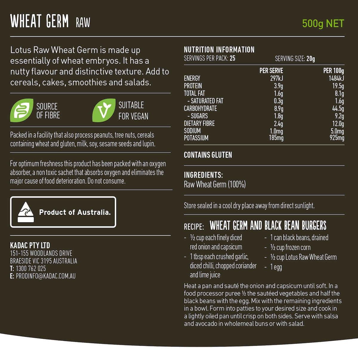 Lotus Wheat Germ Raw 500g