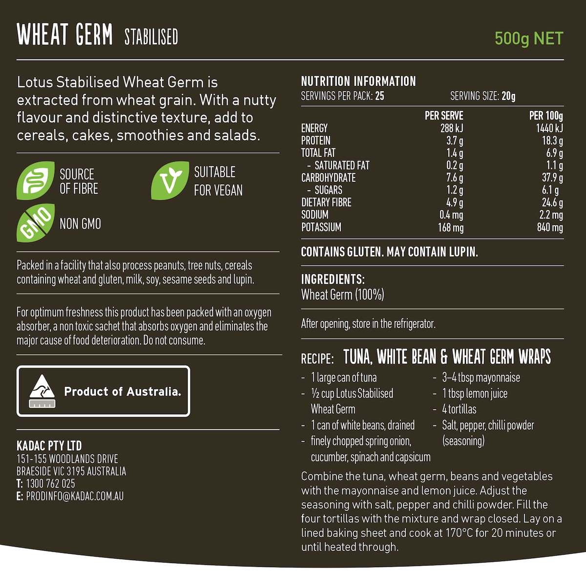 Lotus Wheat Germ Stabilised 500g