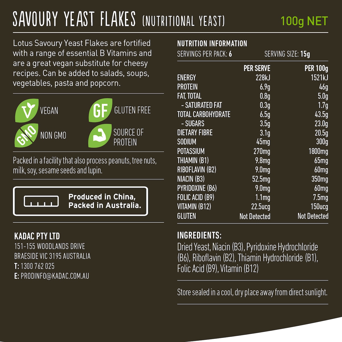 Lotus Savoury Yeast Flakes 100g