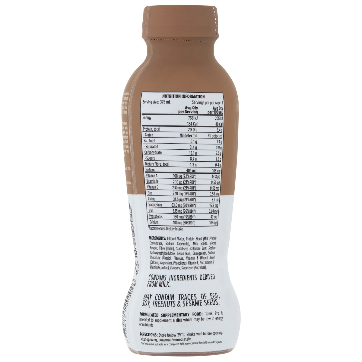 Tonik Pro Premium Protein Shake Chocolate 375ml