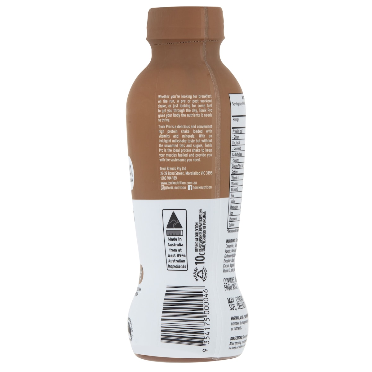 Tonik Pro Premium Protein Shake Chocolate 375ml