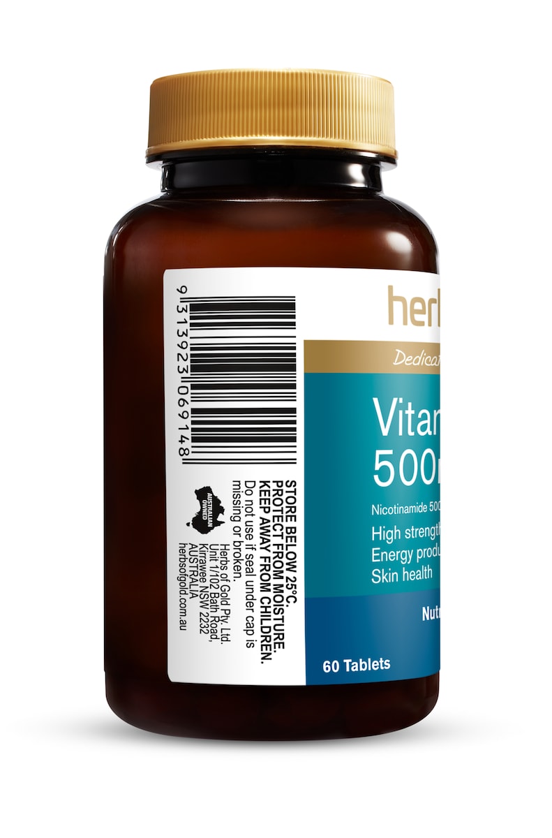 Herbs of Gold Vitamin B3 500mg 60 Tablets