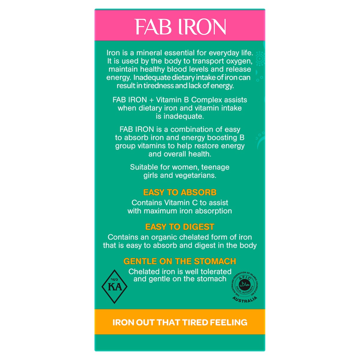 Fab Iron + Vitamin B Complex 60 Tablets