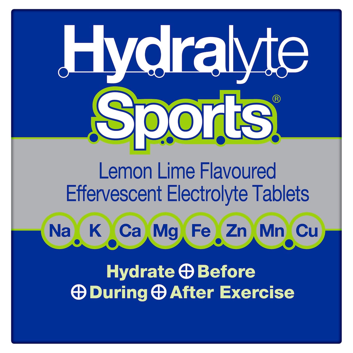 Hydralyte Sports Effervescent Electrolyte Tablets Lemon Lime 20 Pack