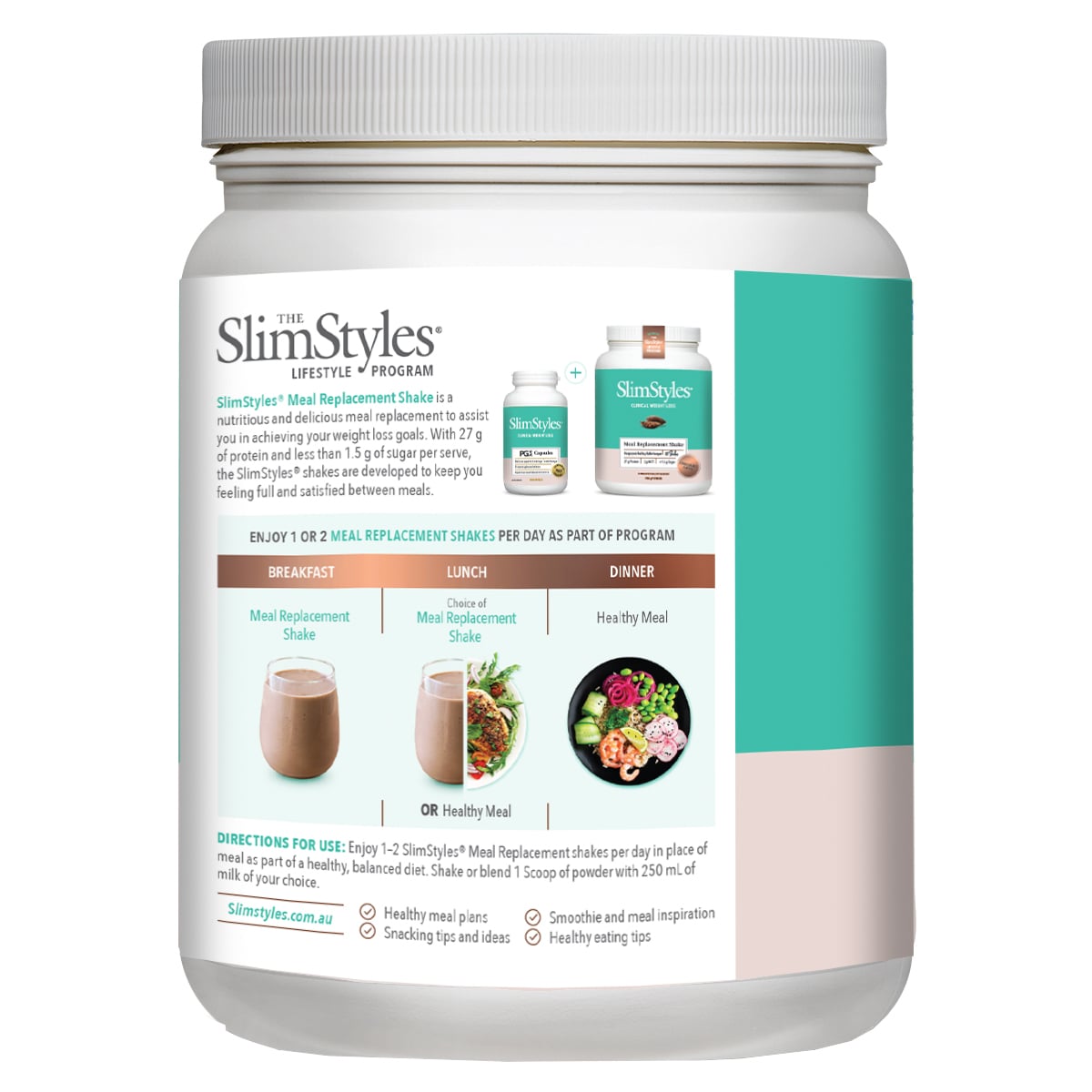 Slimstyles Meal Replacement Shake Chocolate 720g