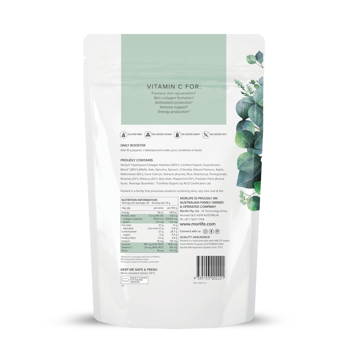 Morlife Beauty Greens Watermelon Mint 200g