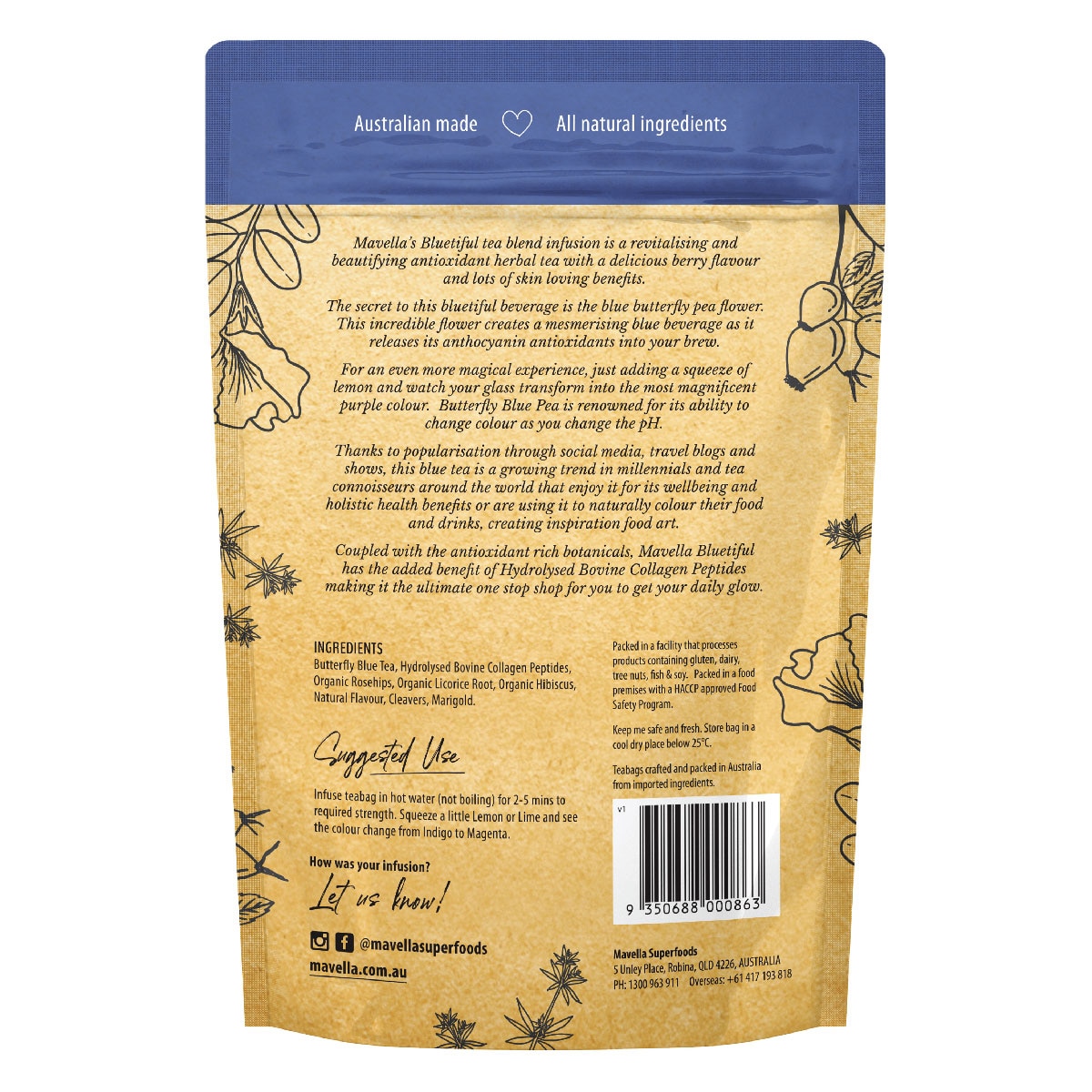 Mavella Superfoods Bluetiful Tea 40g