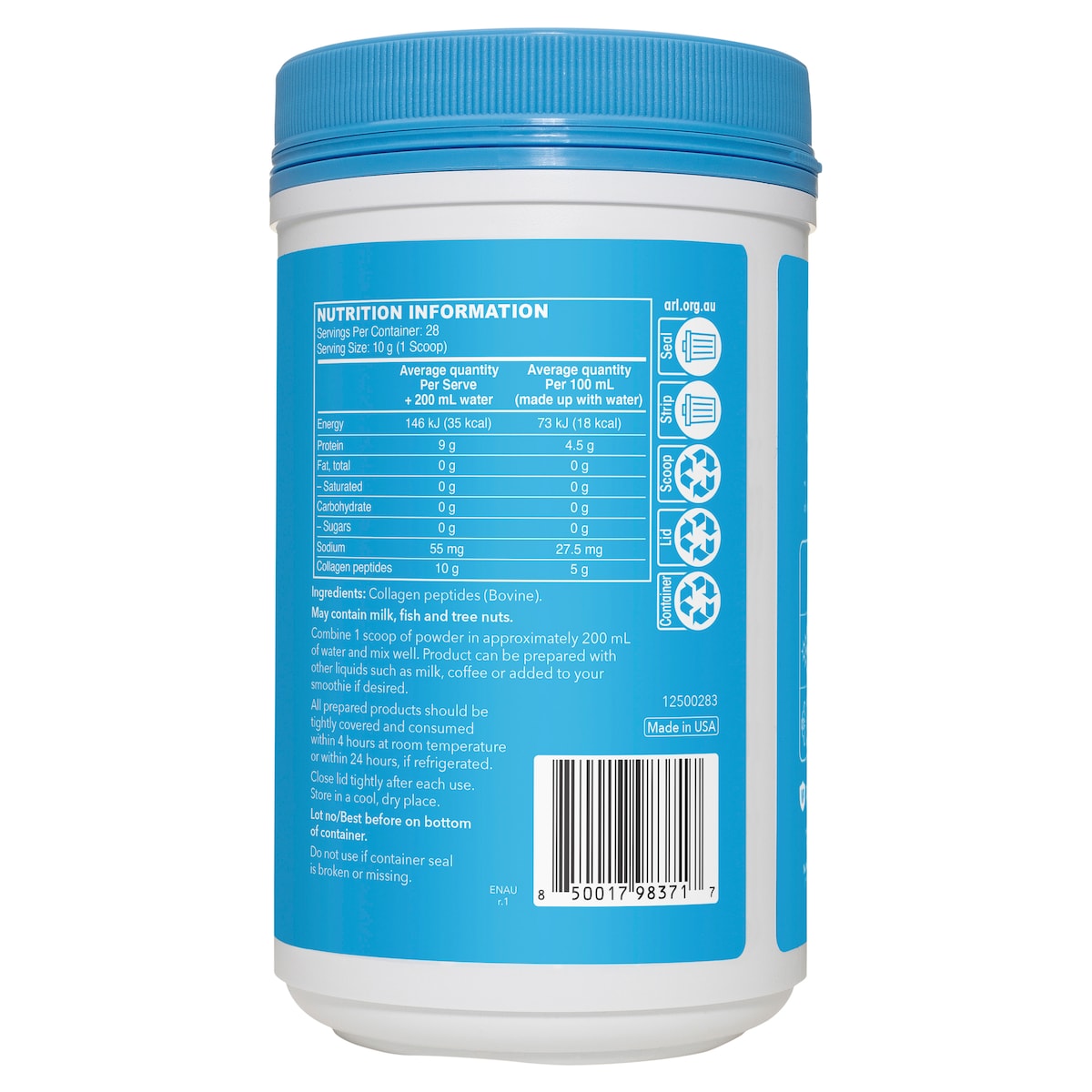 Vital Proteins Collagen Peptide Powder Unflavoured 284g