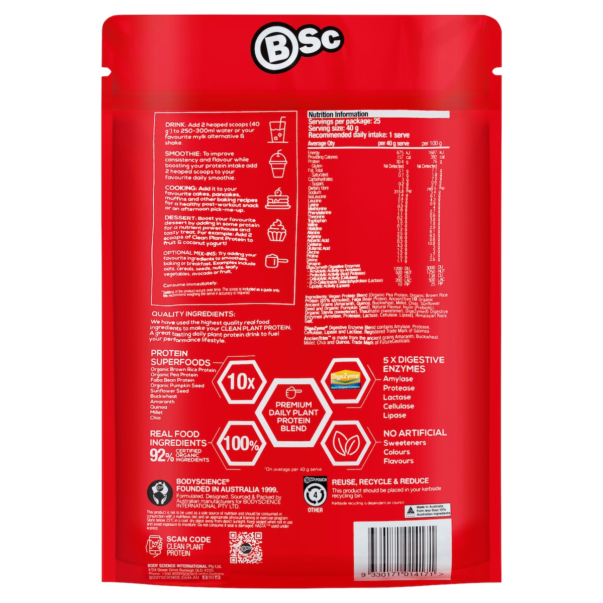 BSc Clean Plant Protein Premium Vanilla 1kg