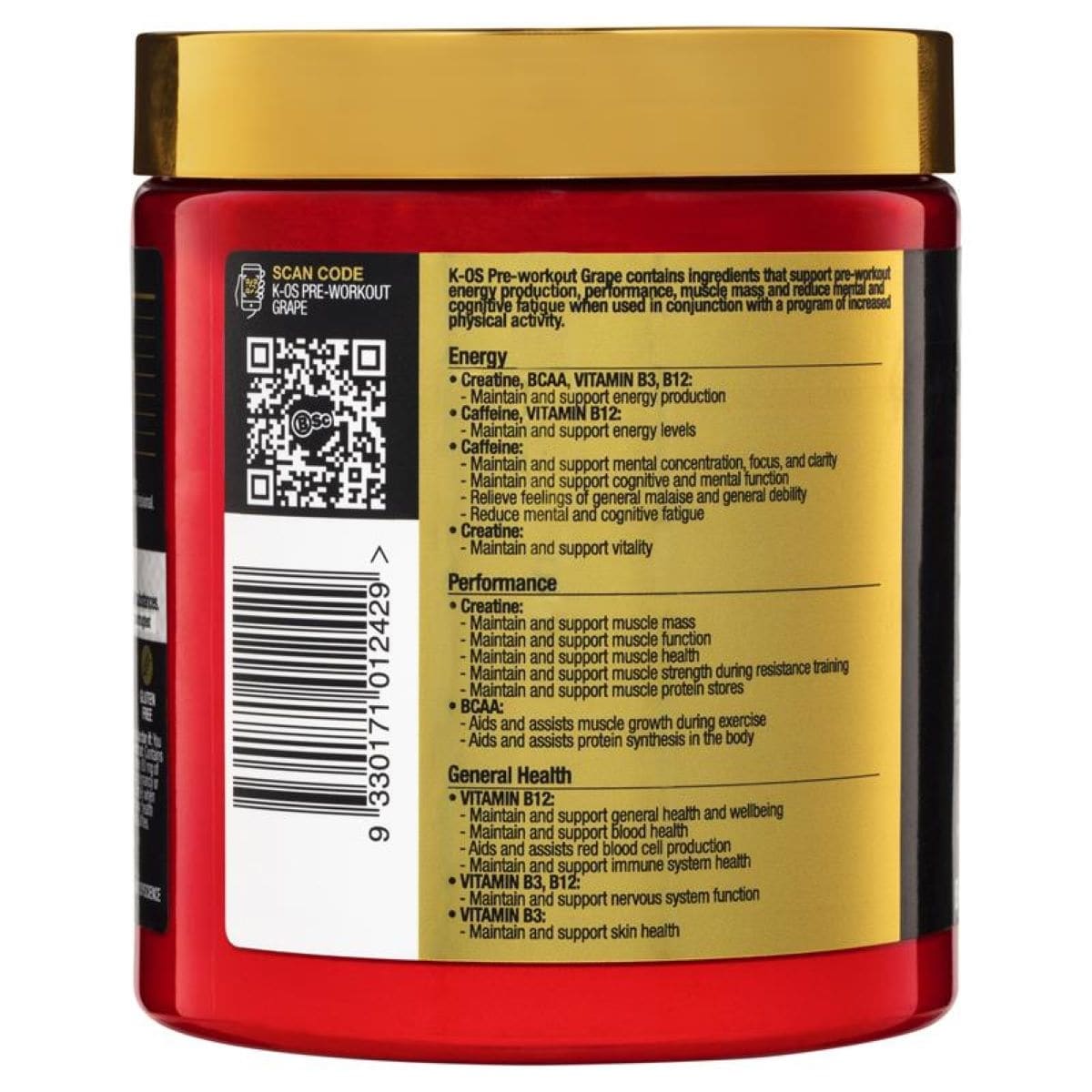 BSc K-OS Pre-Workout Grape 300g